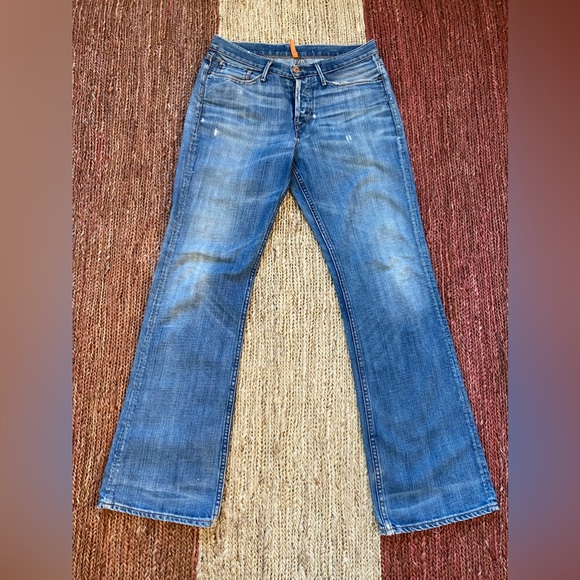 Earnest Sewn Men's Bryan Slouchy Slim Denim Jeans Blue Size 32